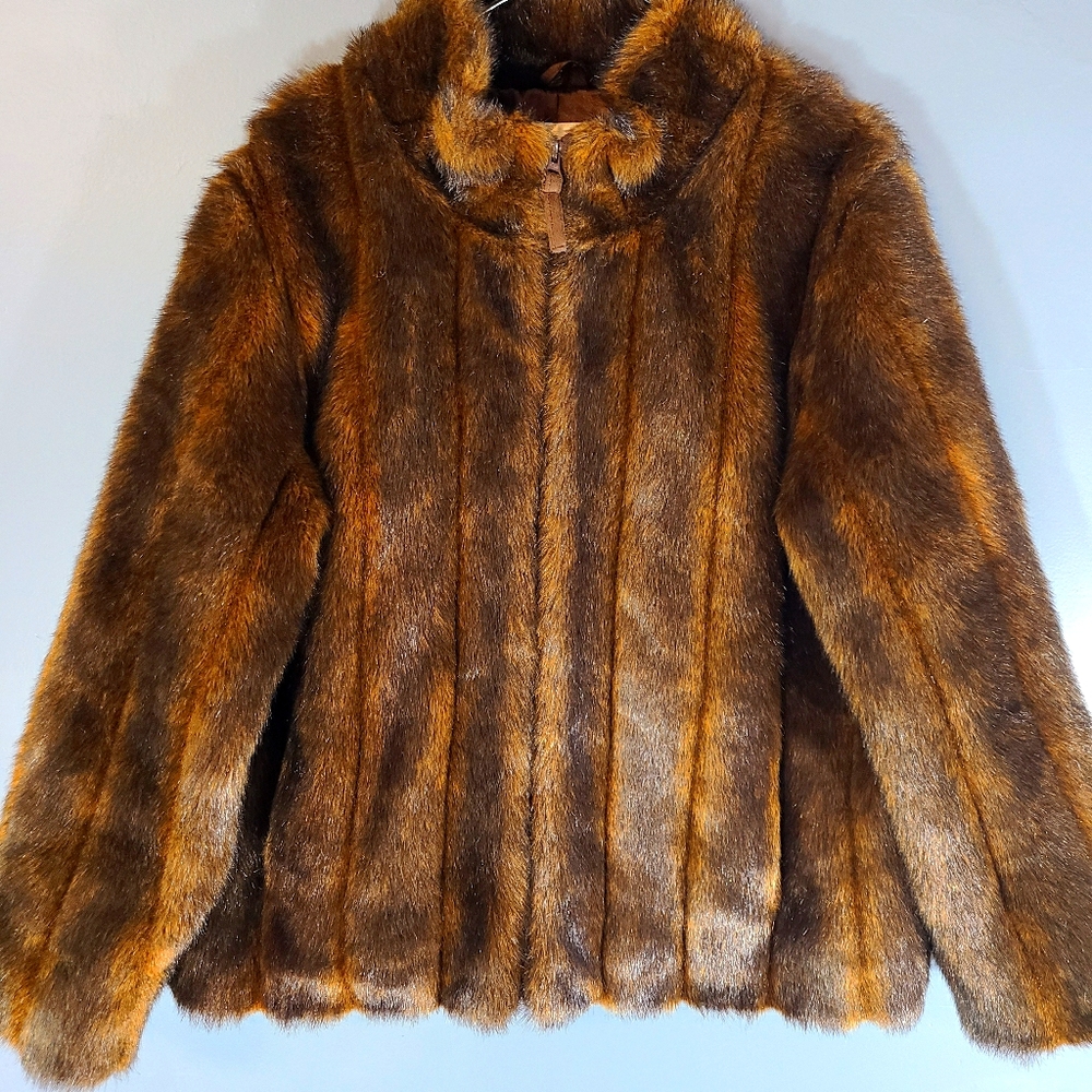 Kathy Ireland Faux minx fur jacket